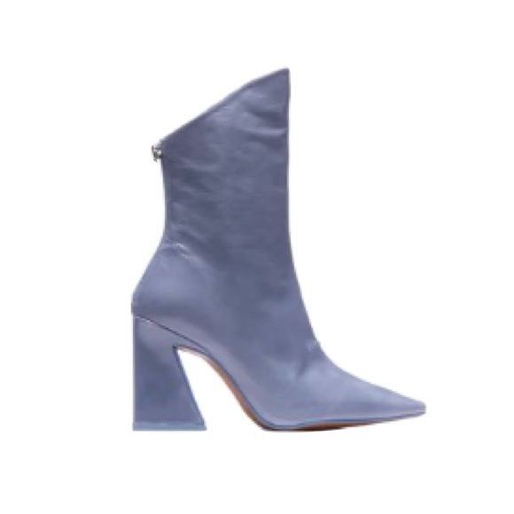 NWOT L’INTERVALLE Lizzo Blue Leather Boots - Picture 1 of 6